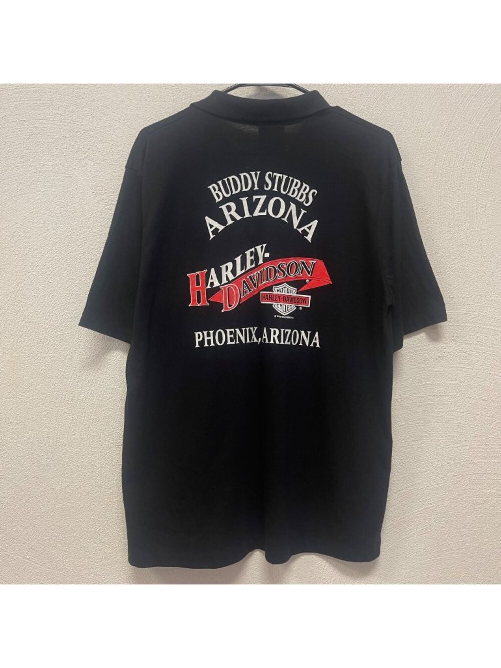Vintage '92 Harley Davidson Buddy Stubbs Phoenix Arizona Black Polo Shirt Sz XL